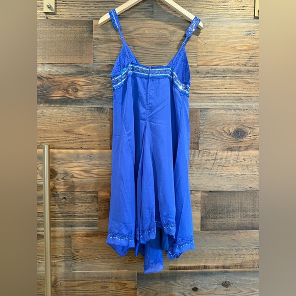 NWT Blue Embellished Sequins Mini Dress - Picture 7 of 8